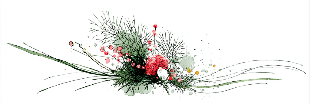 Botanische Aquarell Illustration Mit Folien Und Blüten | Illustration und Zeichnung | Kunstgattungen