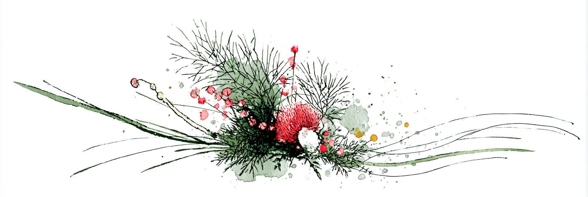 Botanische Aquarell Illustration Mit Folien Und Blüten | Illustration und Zeichnung | Kunstgattungen