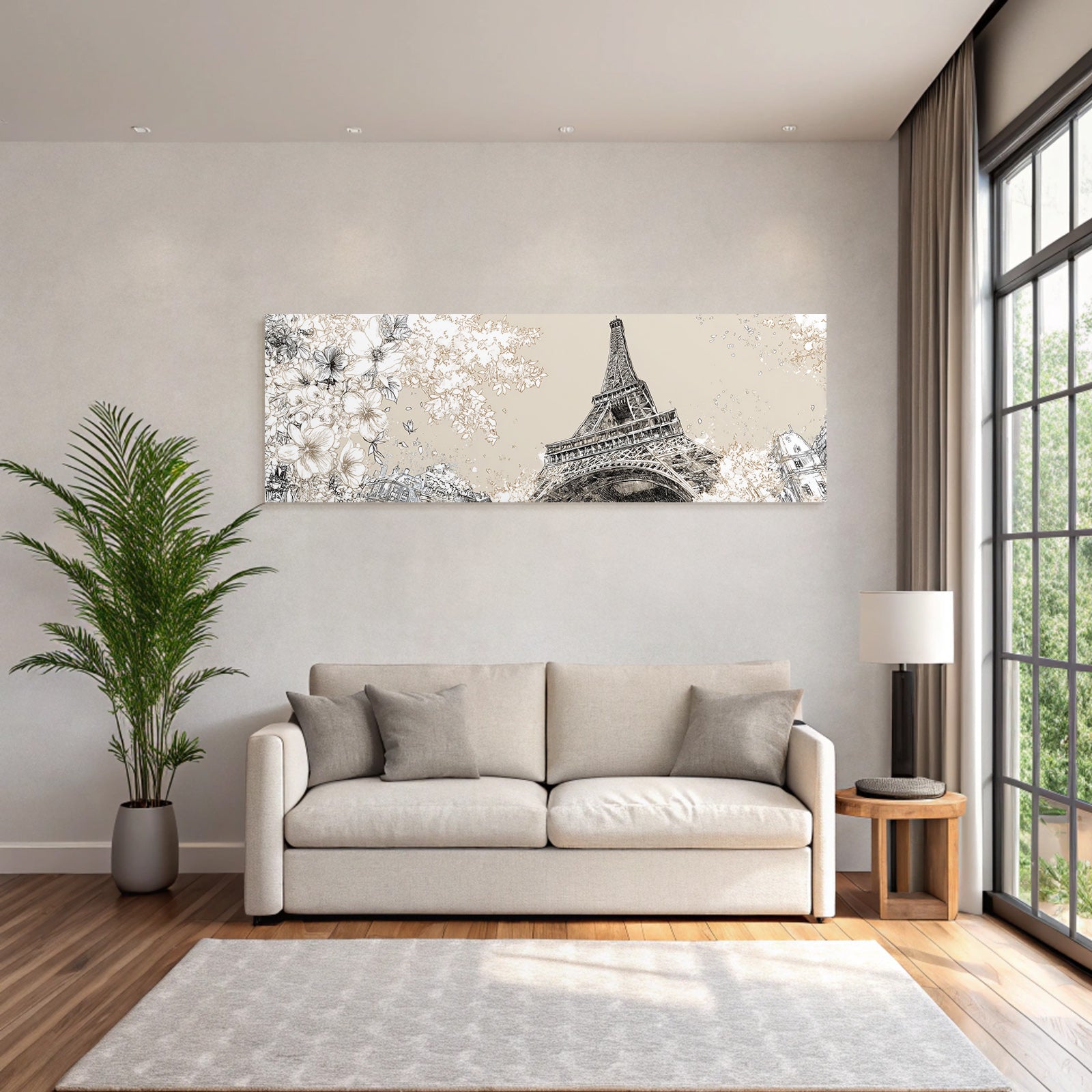 Eiffelturm Mit Blumen Frühlingsdekor Kunst Illustration