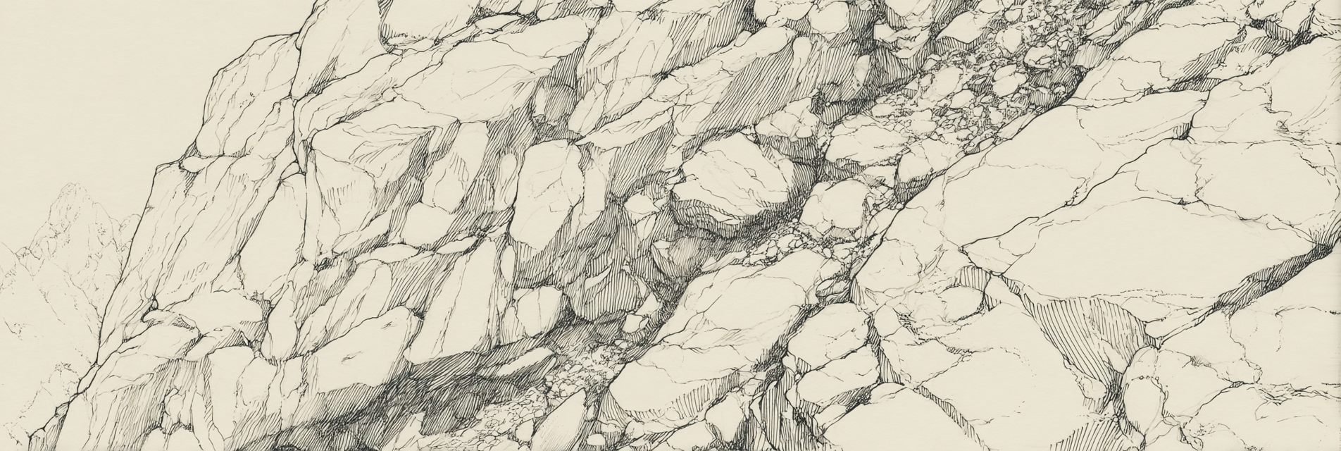 Felsen Und Steine Zeichnung Monochromatisch | Illustration und Zeichnung | Kunstgattungen
