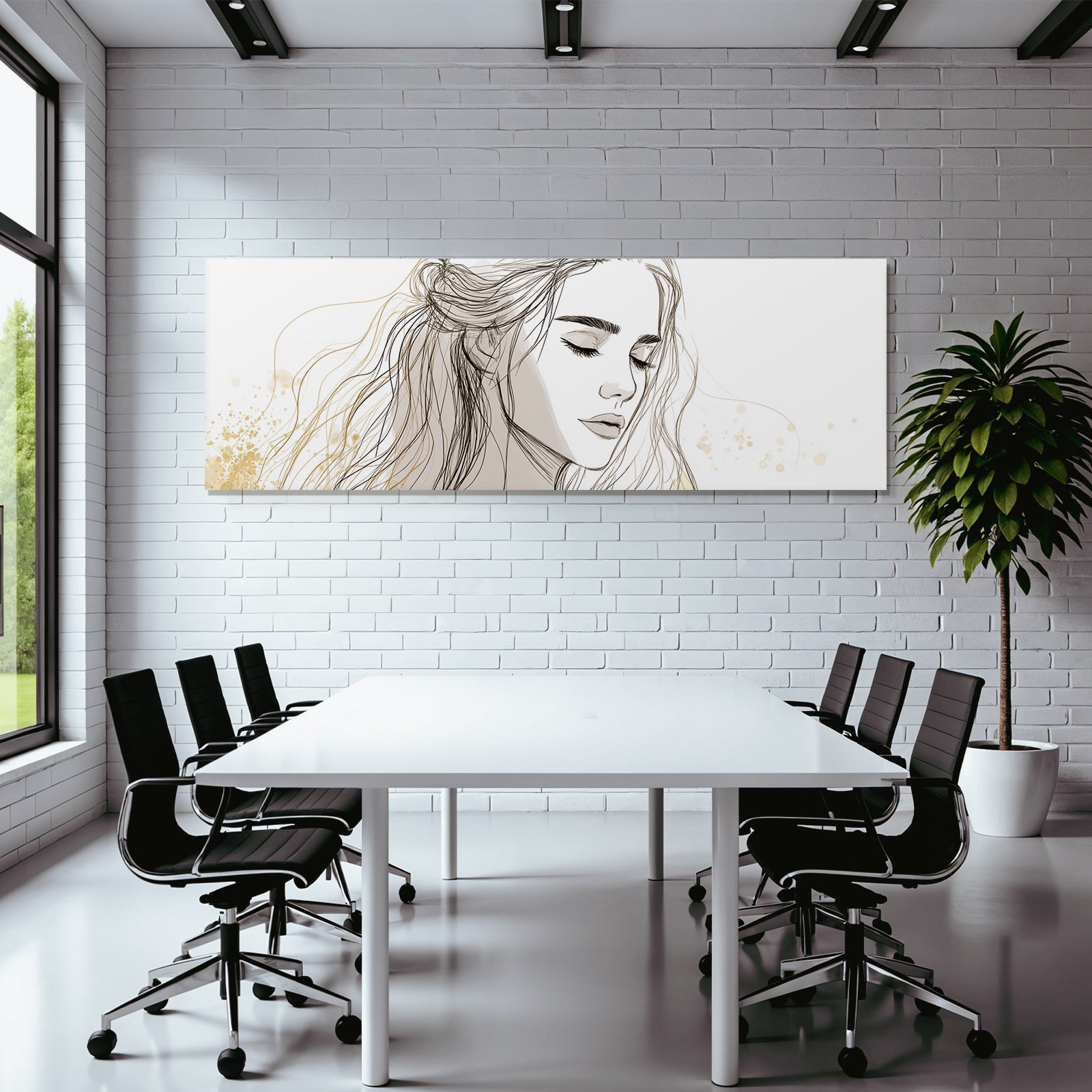 Fraüngesicht Design Minimalistisch Haar Fließend Ruhe Eleganz