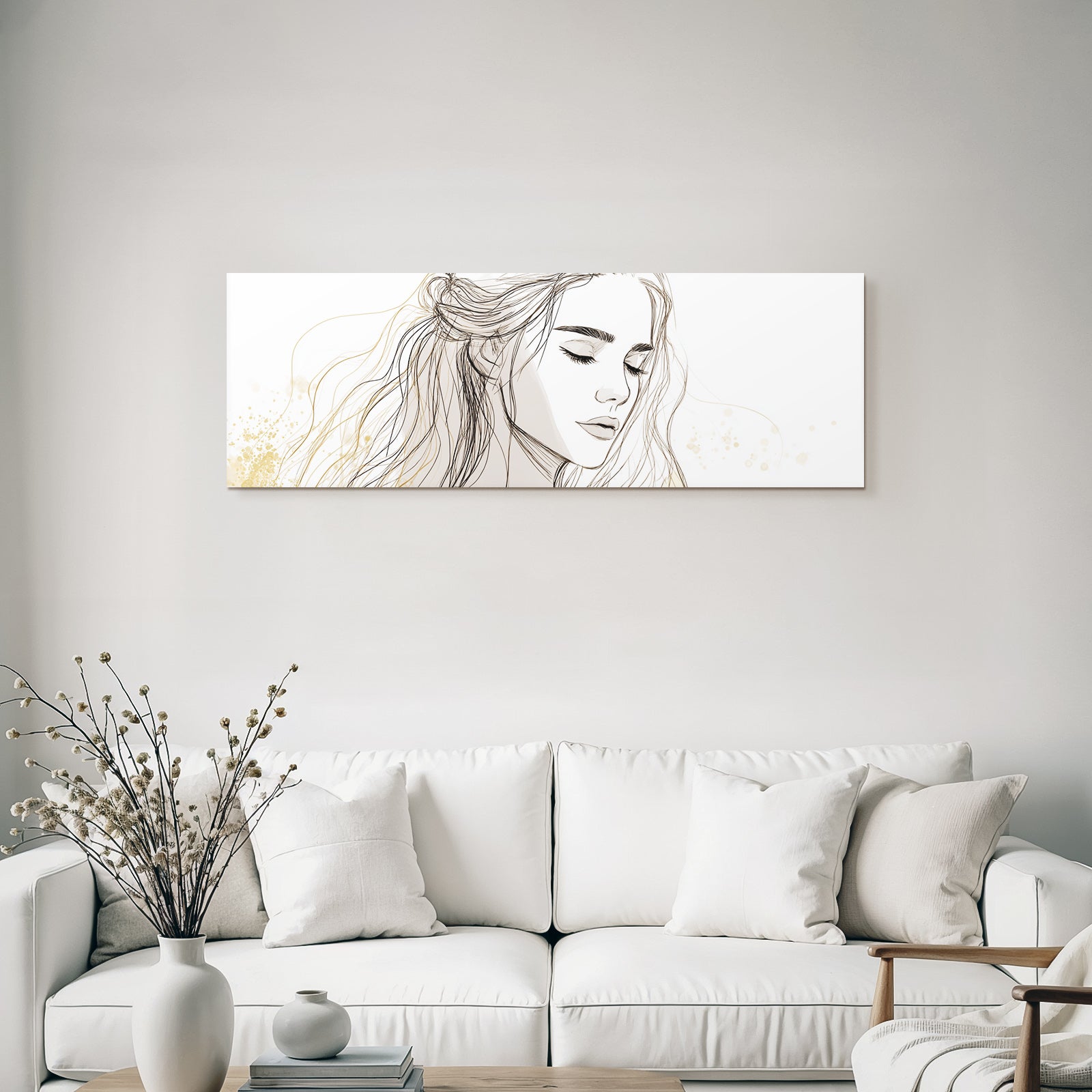 Fraüngesicht Design Minimalistisch Haar Fließend Ruhe Eleganz