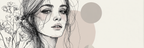 Fraüngesicht Mit Blumen Skizze | Illustration und Zeichnung | Kunstgattungen