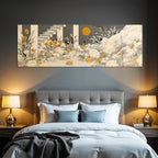 Friedliche Natur Illustration Mit Blumen Und Steinen