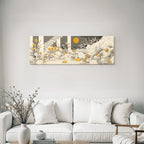 Friedliche Natur Illustration Mit Blumen Und Steinen