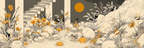 Friedliche Natur Illustration Mit Blumen Und Steinen | Illustration und Zeichnung | Kunstgattungen