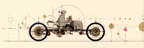 Frühzeitiger Automobil Innovationskunst | Illustration und Zeichnung | Kunstgattungen