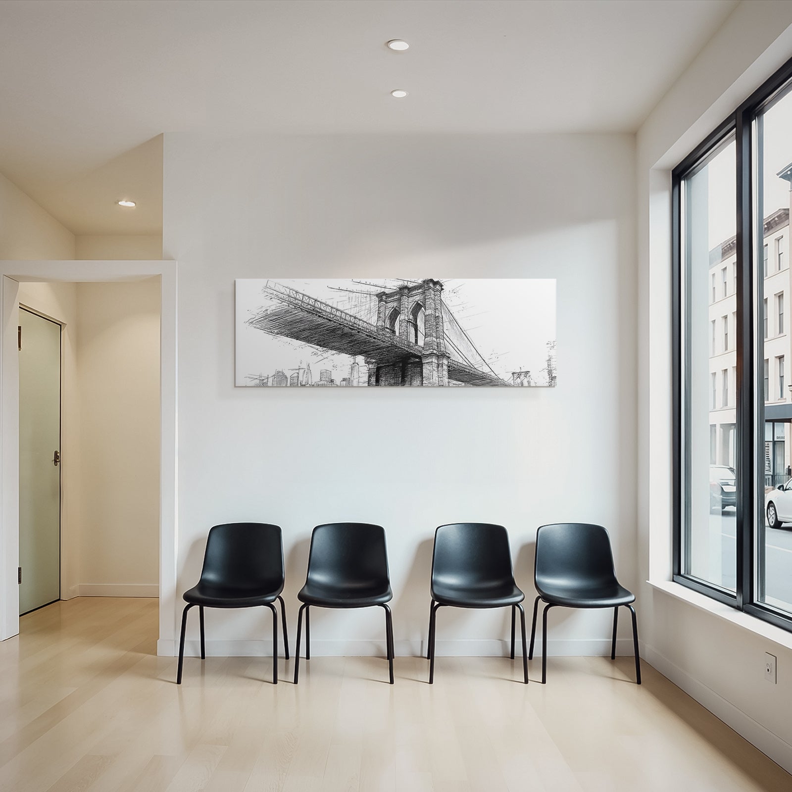 Große Brücke Architektur Skizze Urbanes Landschaft