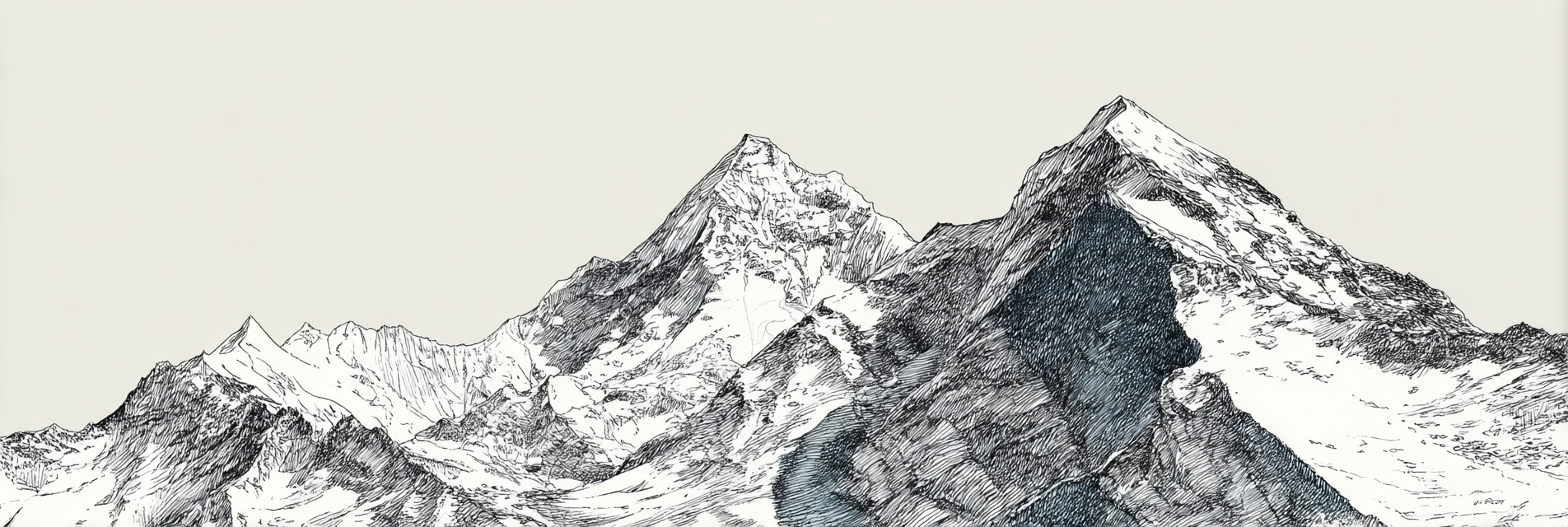 Künstlerische Illustration Von Bergen Schattierung Minimalistische Farbpalette | Illustration und Zeichnung | Kunstgattungen