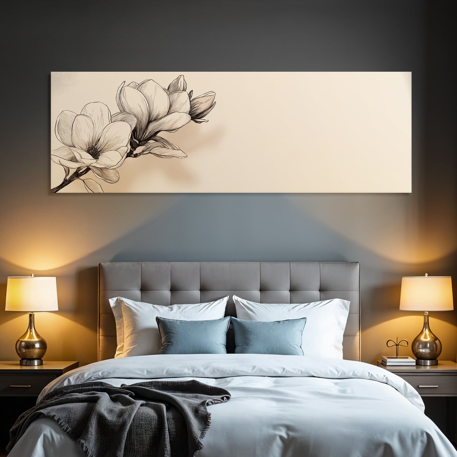 Magnolienblumen Illustration Botanische Darstellung