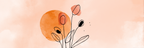 Minimalist Design Abstrakte Blumen Kreisform Sonnenmotiv Peach Orange | Illustration und Zeichnung | Kunstgattungen