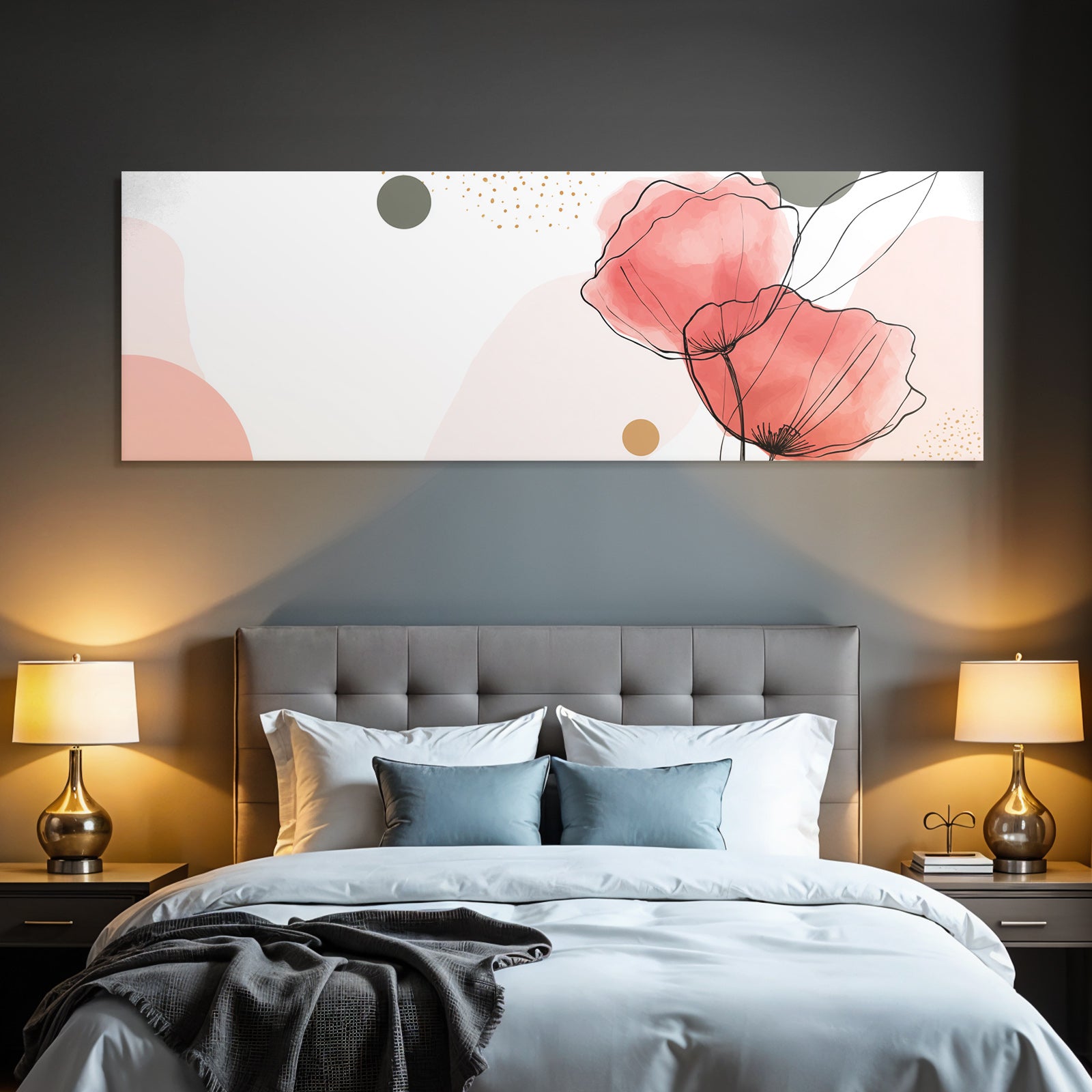 Poppy Blumen Stilisierte Abstrakte Formen Farbenspiel Minimalistisch