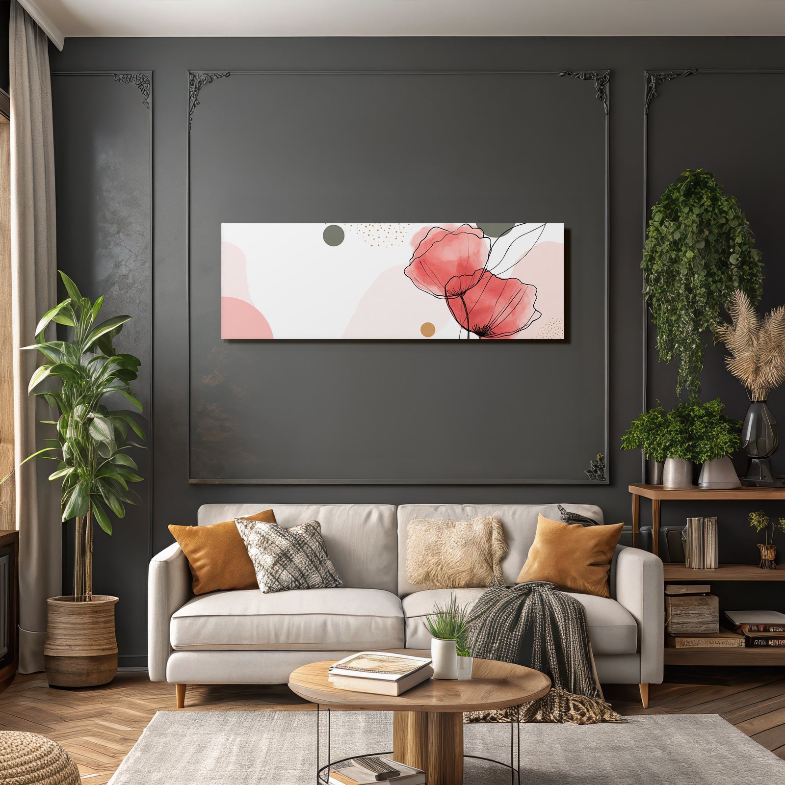 Poppy Blumen Stilisierte Abstrakte Formen Farbenspiel Minimalistisch