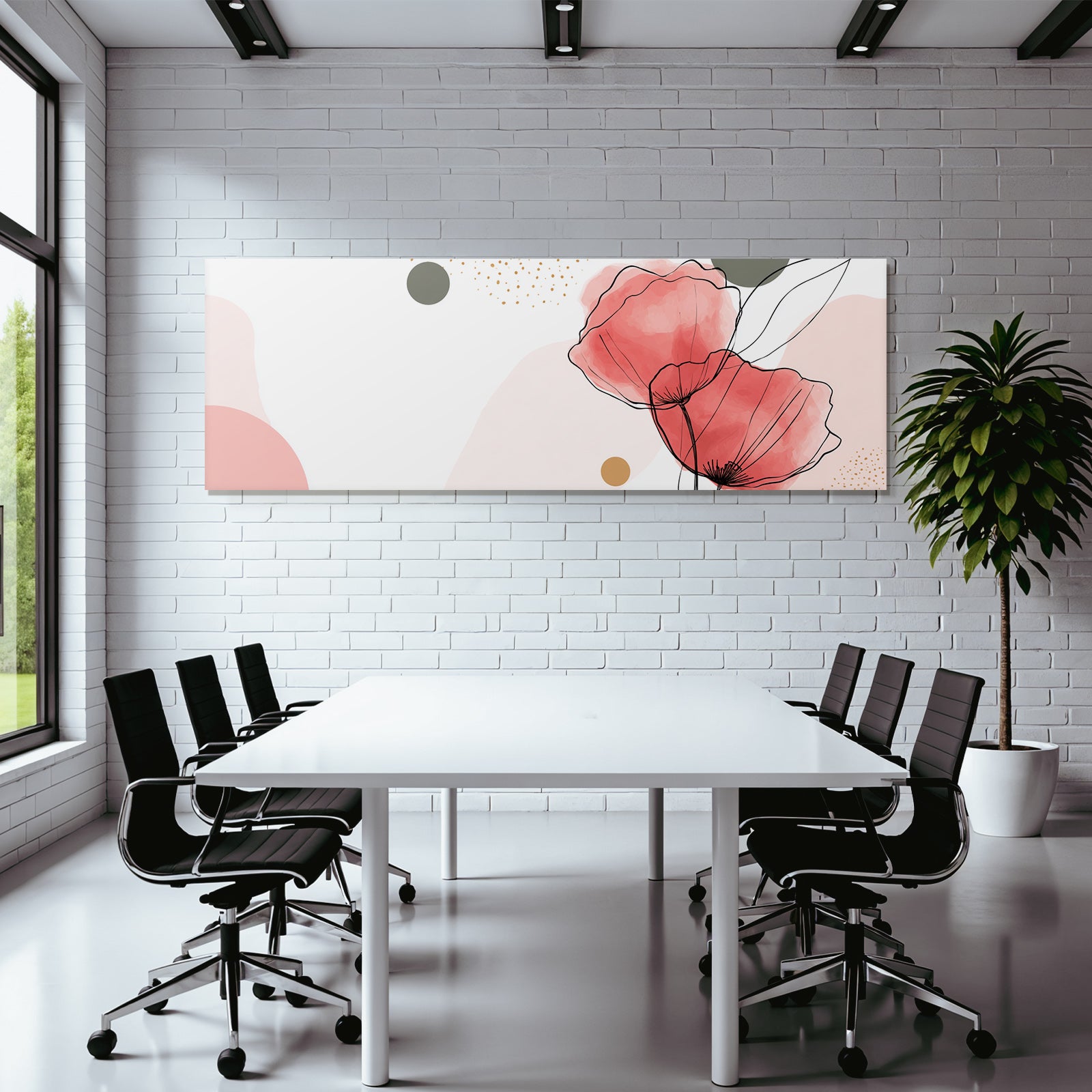 Poppy Blumen Stilisierte Abstrakte Formen Farbenspiel Minimalistisch