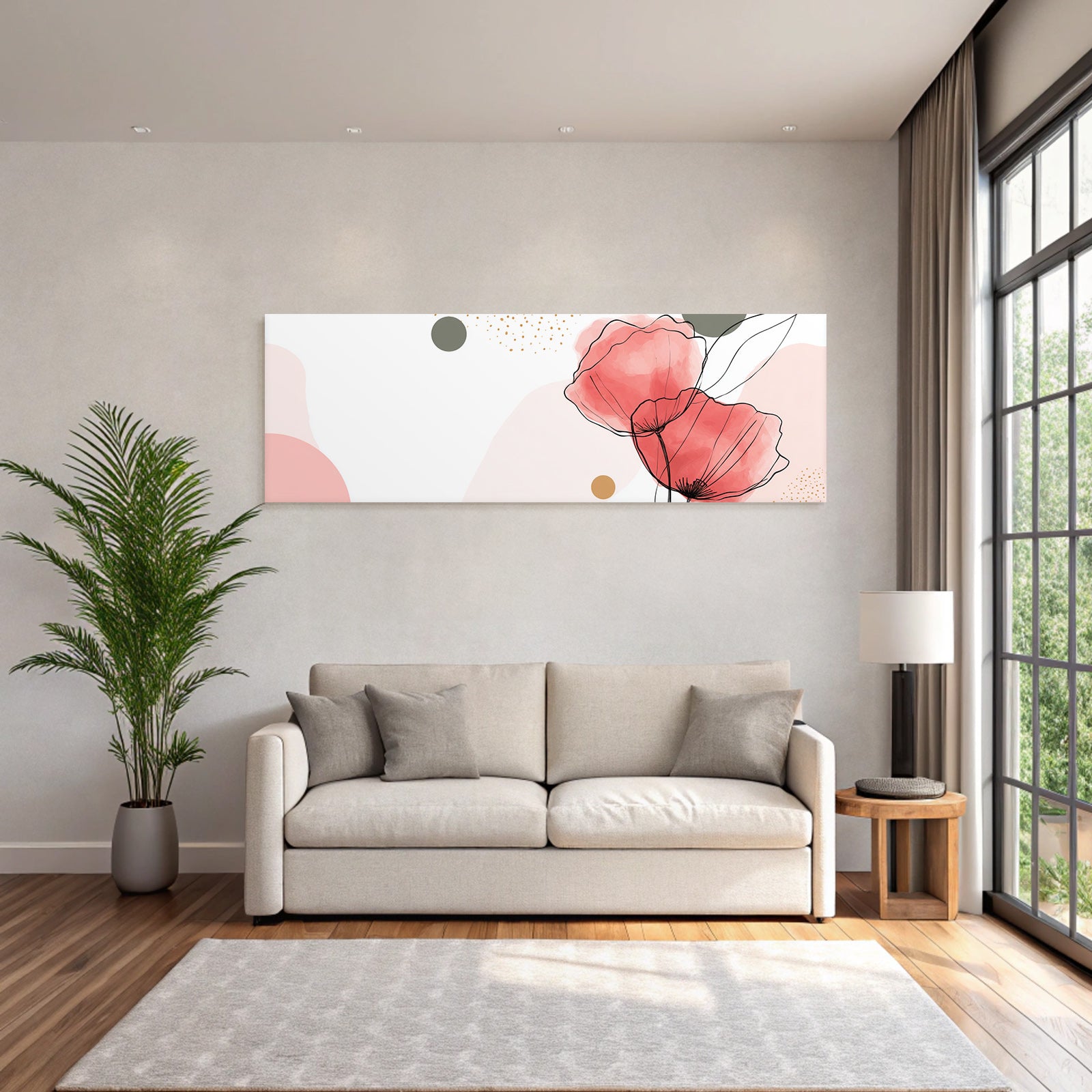 Poppy Blumen Stilisierte Abstrakte Formen Farbenspiel Minimalistisch