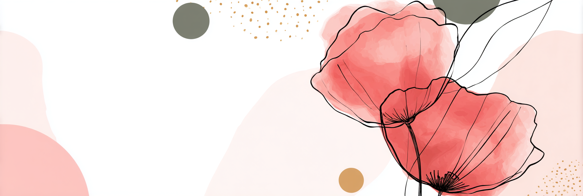 Poppy Blumen Stilisierte Abstrakte Formen Farbenspiel Minimalistisch | Illustration und Zeichnung | Kunstgattungen