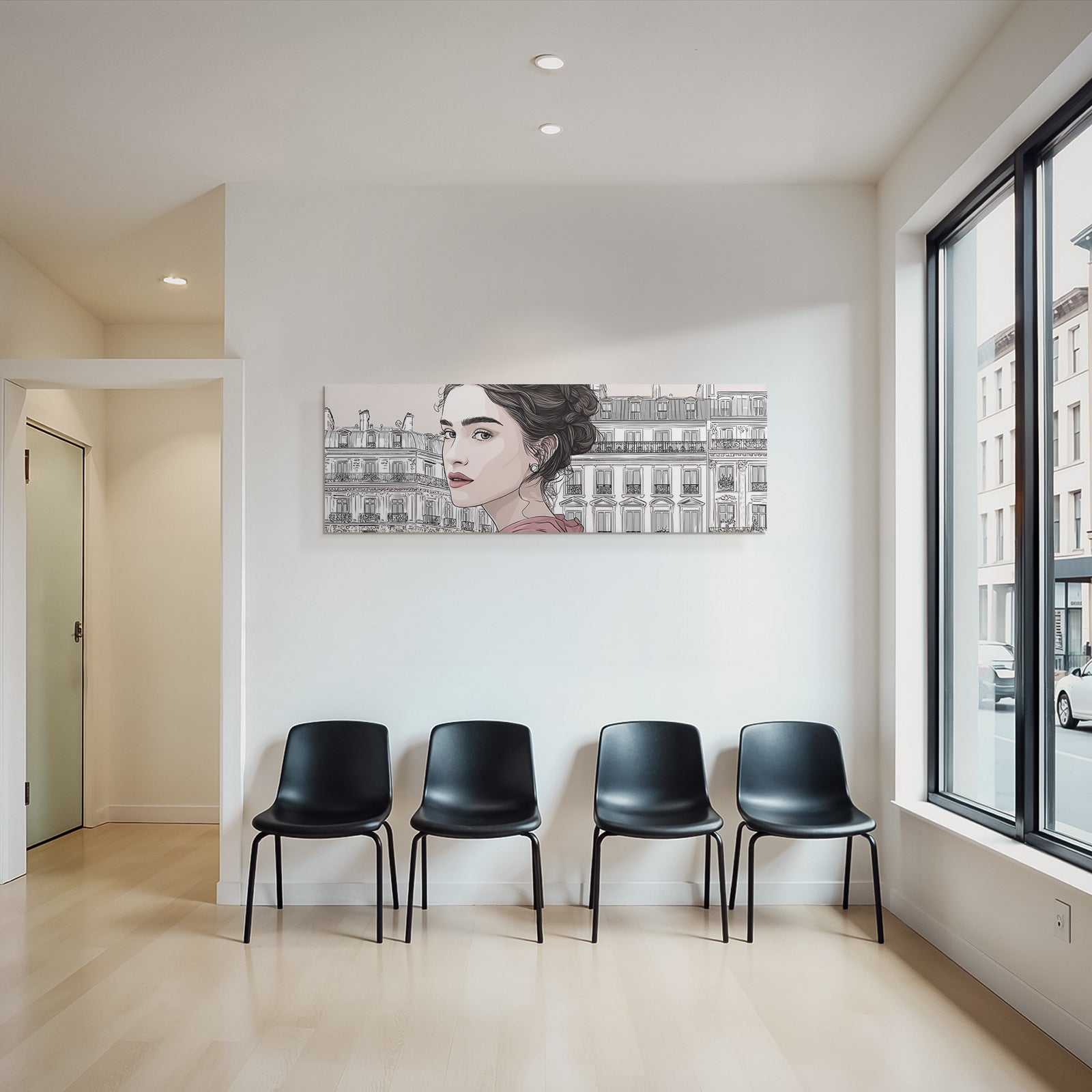 Stylische Frau Elegante Architektur Stadtleben
