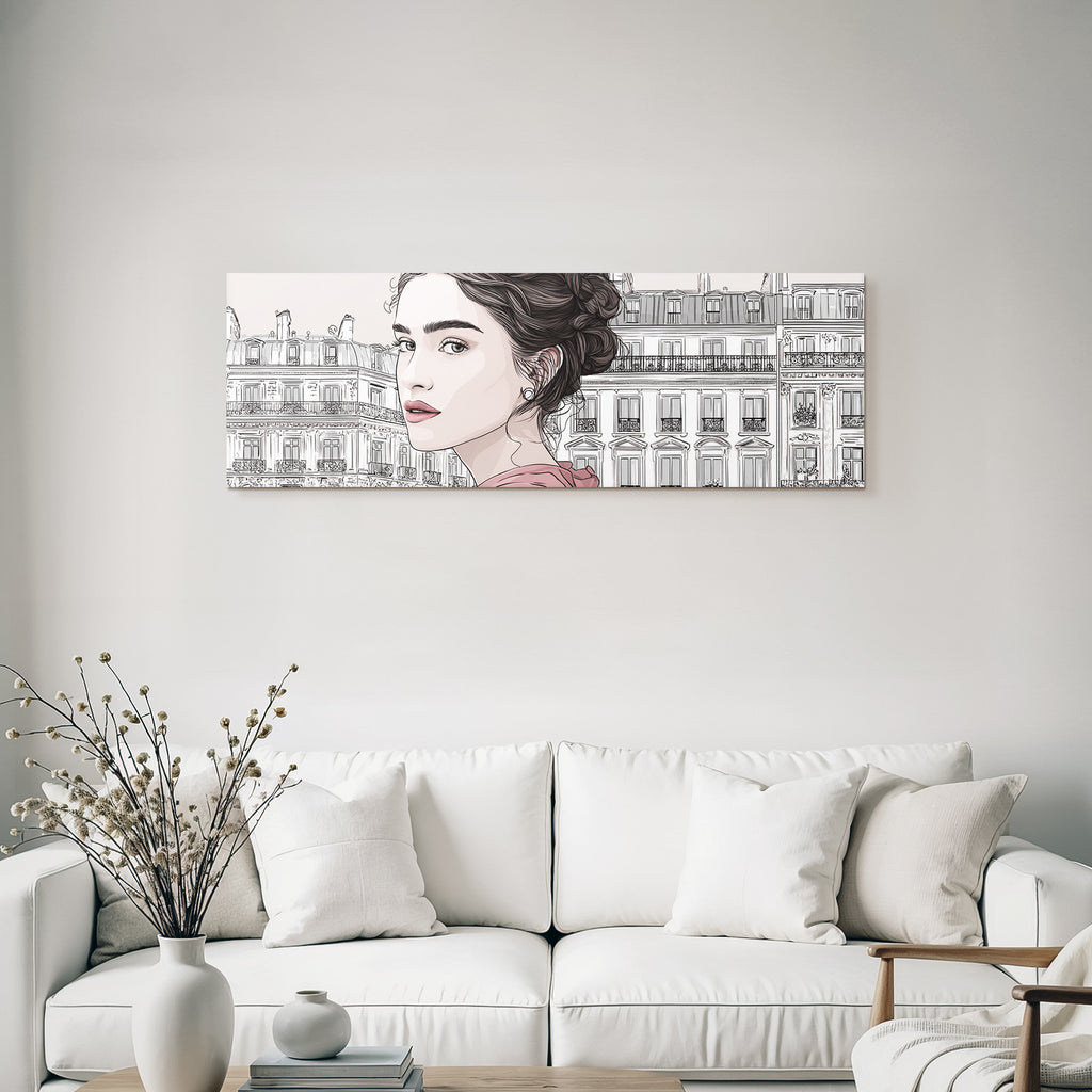 Stylische Frau Elegante Architektur Stadtleben