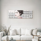 Stylische Frau Elegante Architektur Stadtleben
