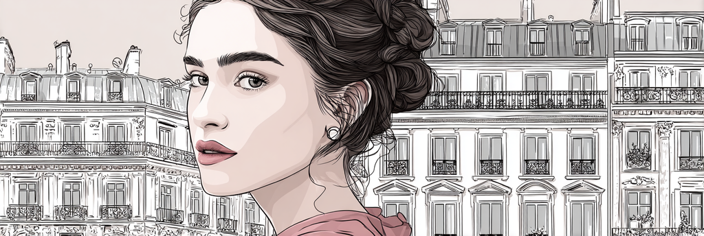 Stylische Frau Elegante Architektur Stadtleben | Illustration und Zeichnung | Kunstgattungen