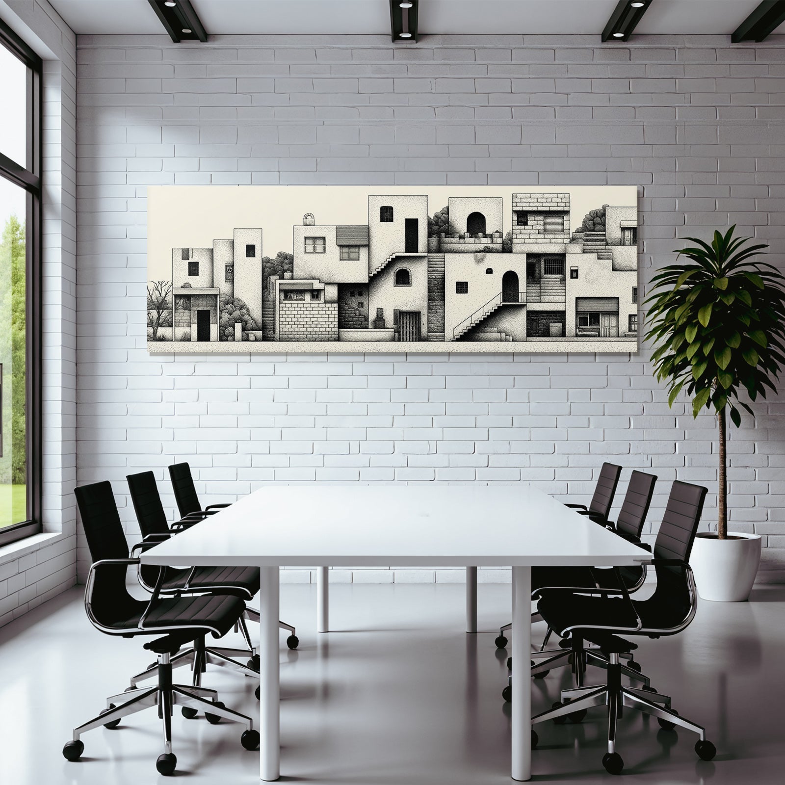Stylisierte Hausarchitektur Dot Stippling Illustration