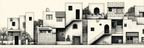 Stylisierte Hausarchitektur Dot Stippling Illustration | Illustration und Zeichnung | Kunstgattungen