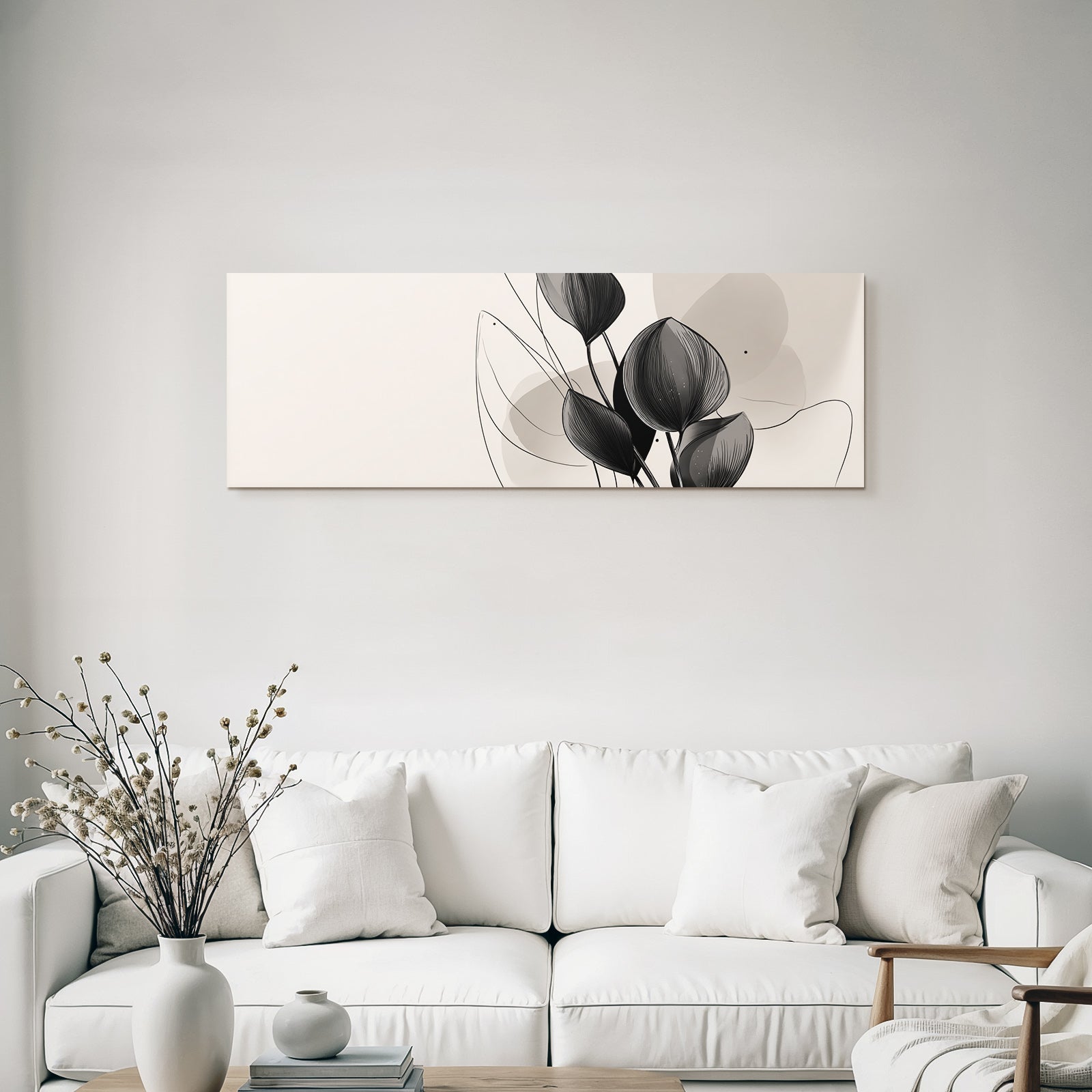 Stylisierte Minimalistische Illustration Von Blättern Auf Hintergrund