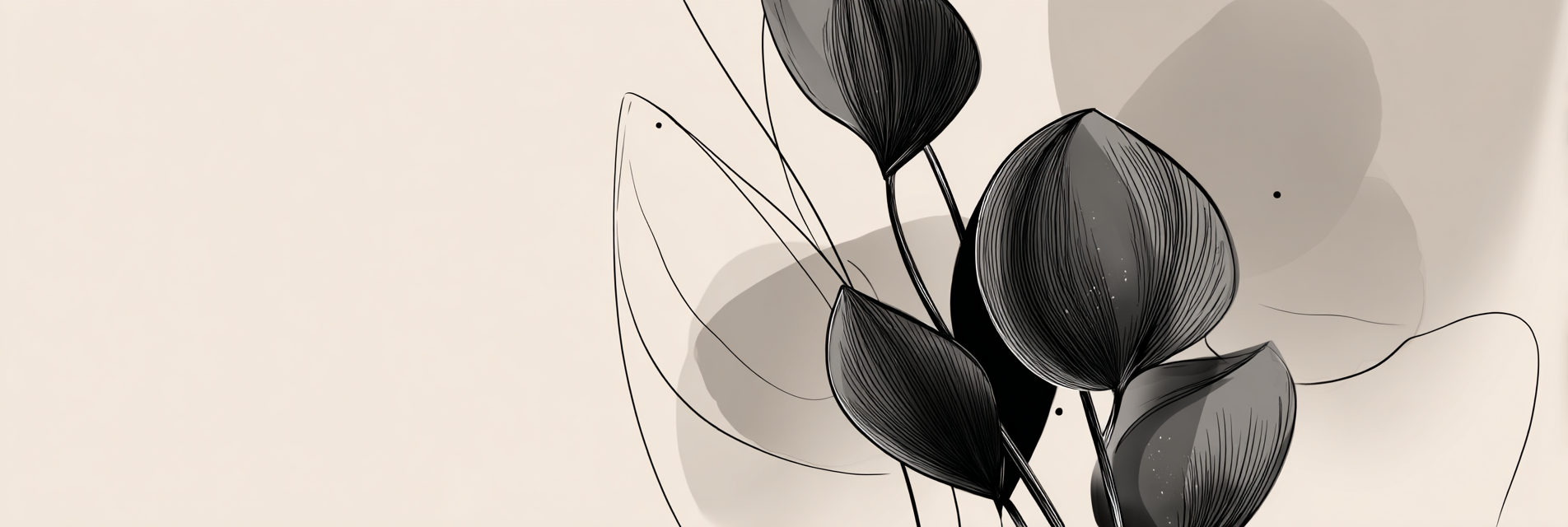 Stylisierte Minimalistische Illustration Von Blättern Auf Hintergrund | Illustration und Zeichnung | Kunstgattungen