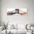 Stylisierte Skizze Von Der Brooklyn Bridge Mit Stadtansicht