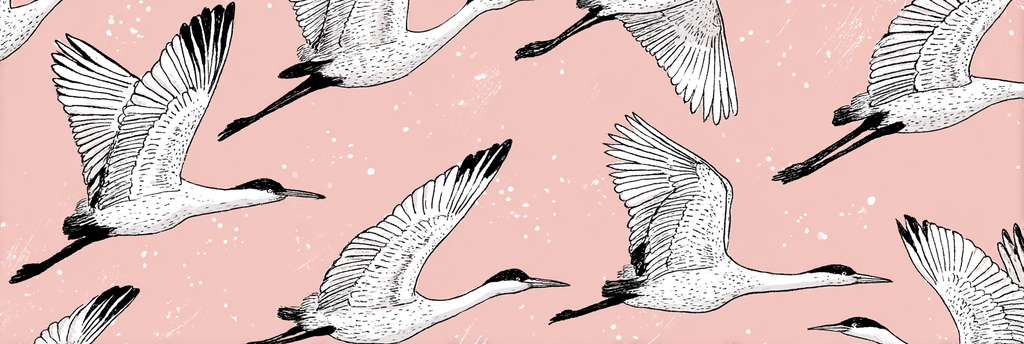 Vögel Im Flug Auf Rosarotem Hintergrund | Illustration und Zeichnung | Kunstgattungen