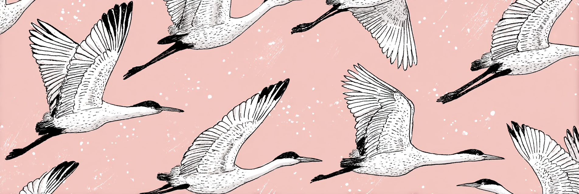 Vögel Im Flug Auf Rosarotem Hintergrund | Illustration und Zeichnung | Kunstgattungen