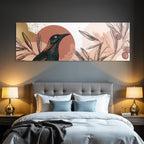 Vogel Im Abstracten Floralen Hintergrund