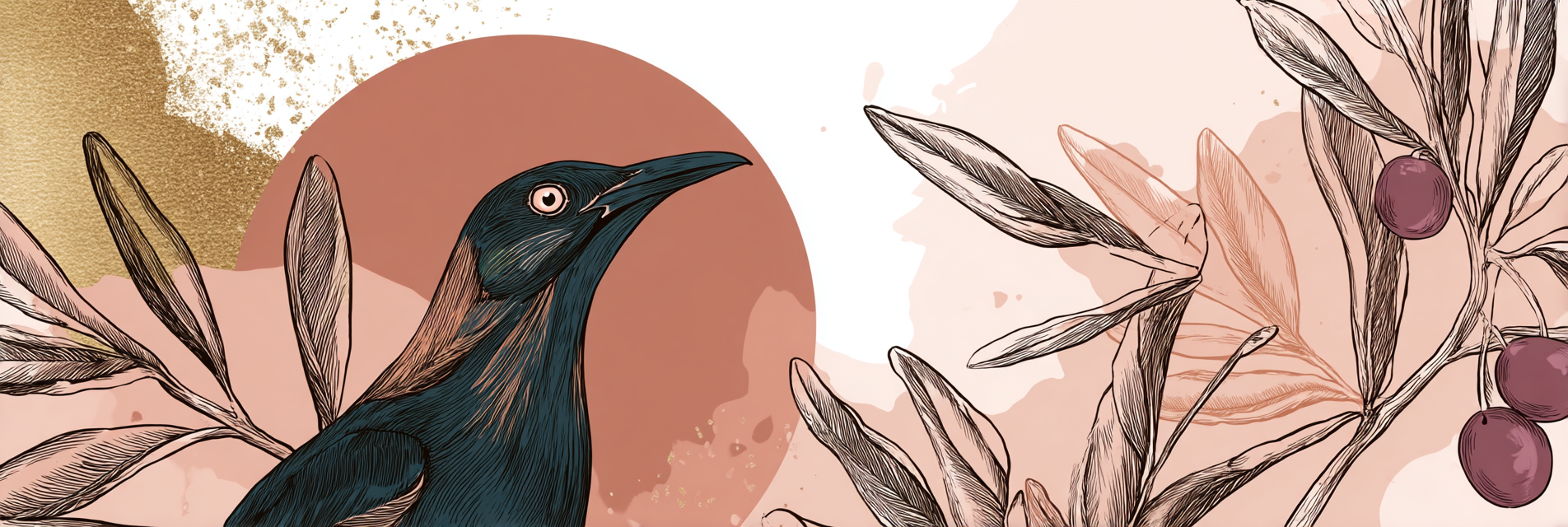 Vogel Im Abstracten Floralen Hintergrund | Illustration und Zeichnung | Kunstgattungen
