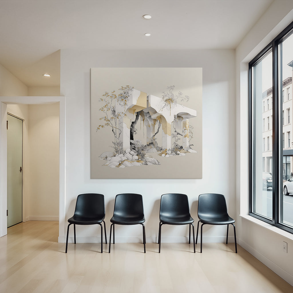 Abstrakte Architektonische Elemente Mit Naturformen