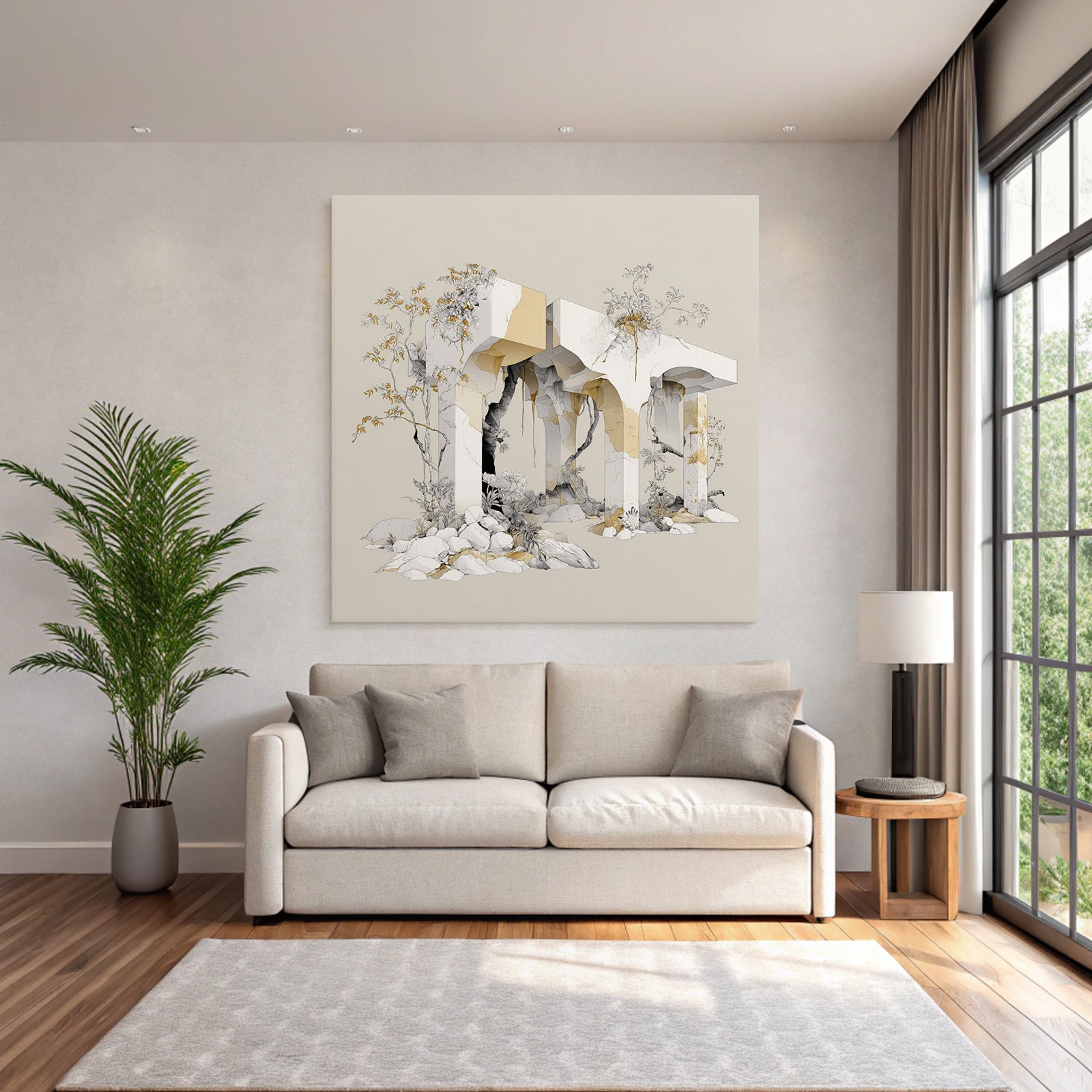 Abstrakte Architektonische Elemente Mit Naturformen
