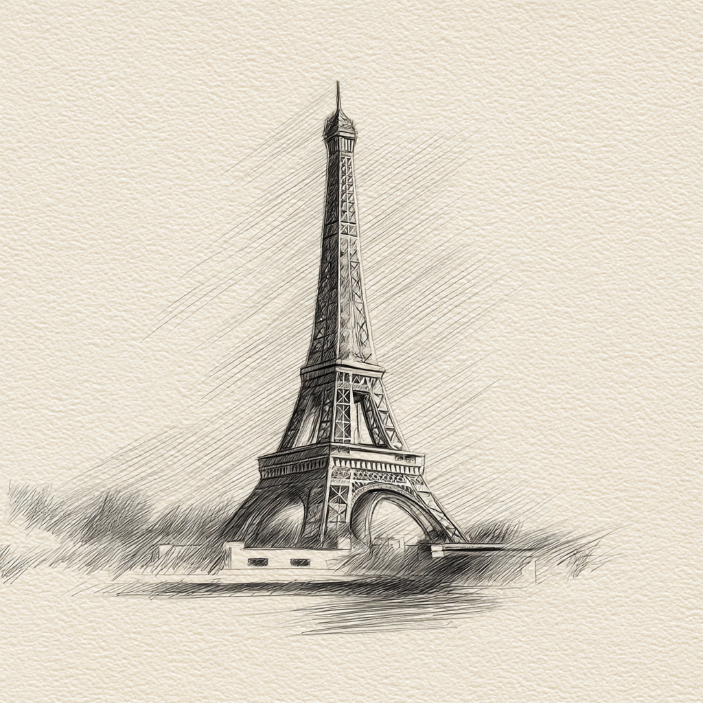 Eiffelturm Skizze Paris | Illustration und Zeichnung | Kunstgattungen