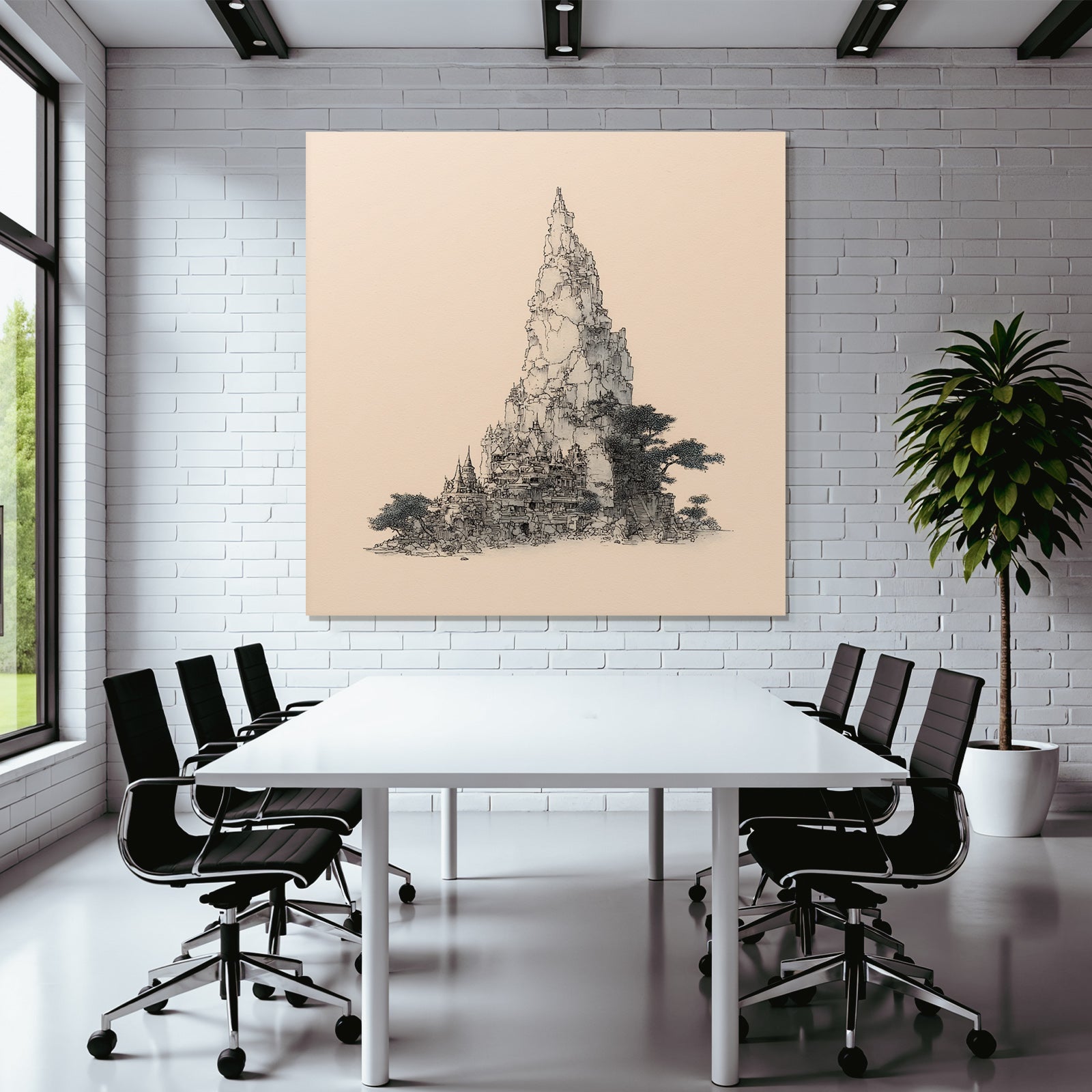 Intrikate Architektur In Mythischer Landschaft