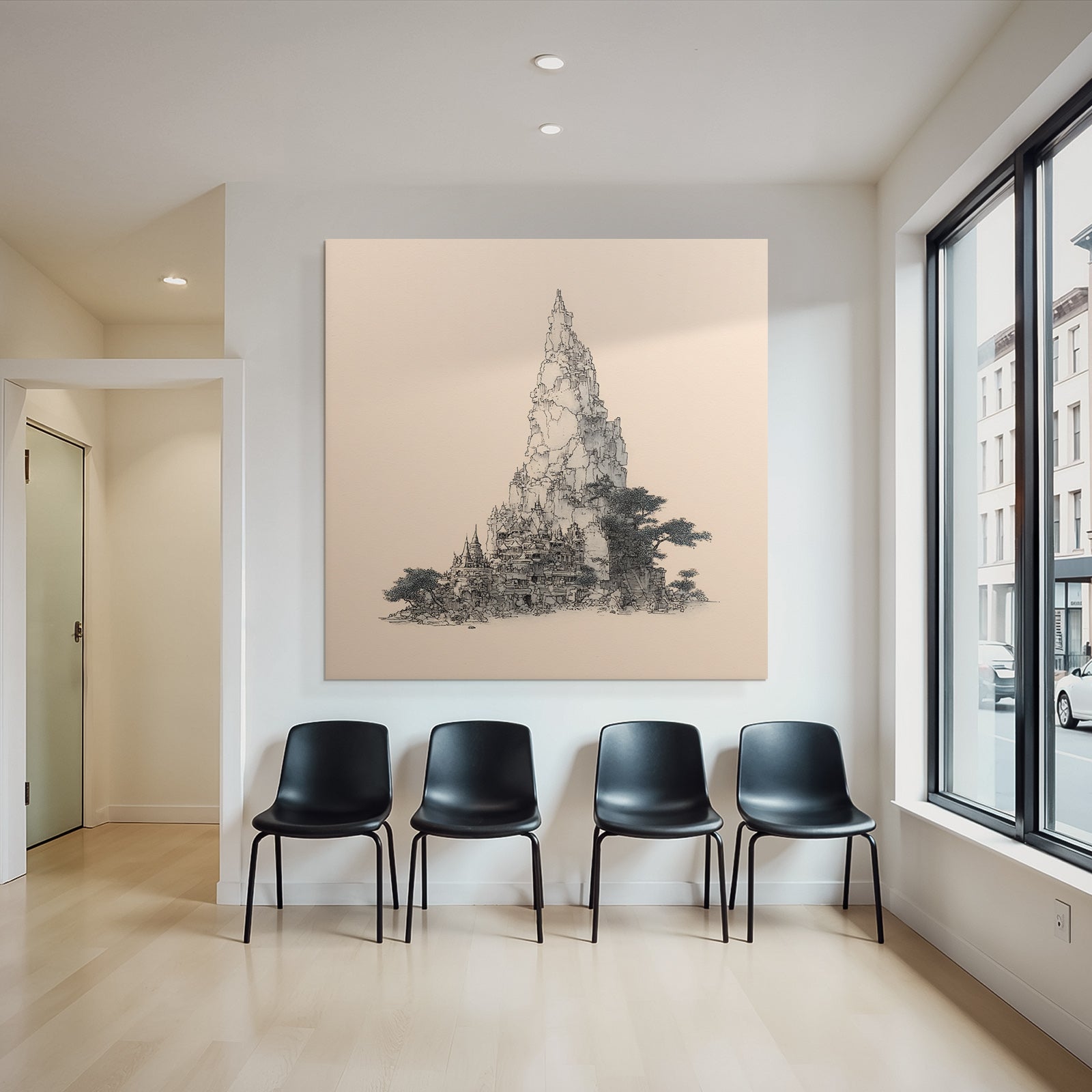 Intrikate Architektur In Mythischer Landschaft