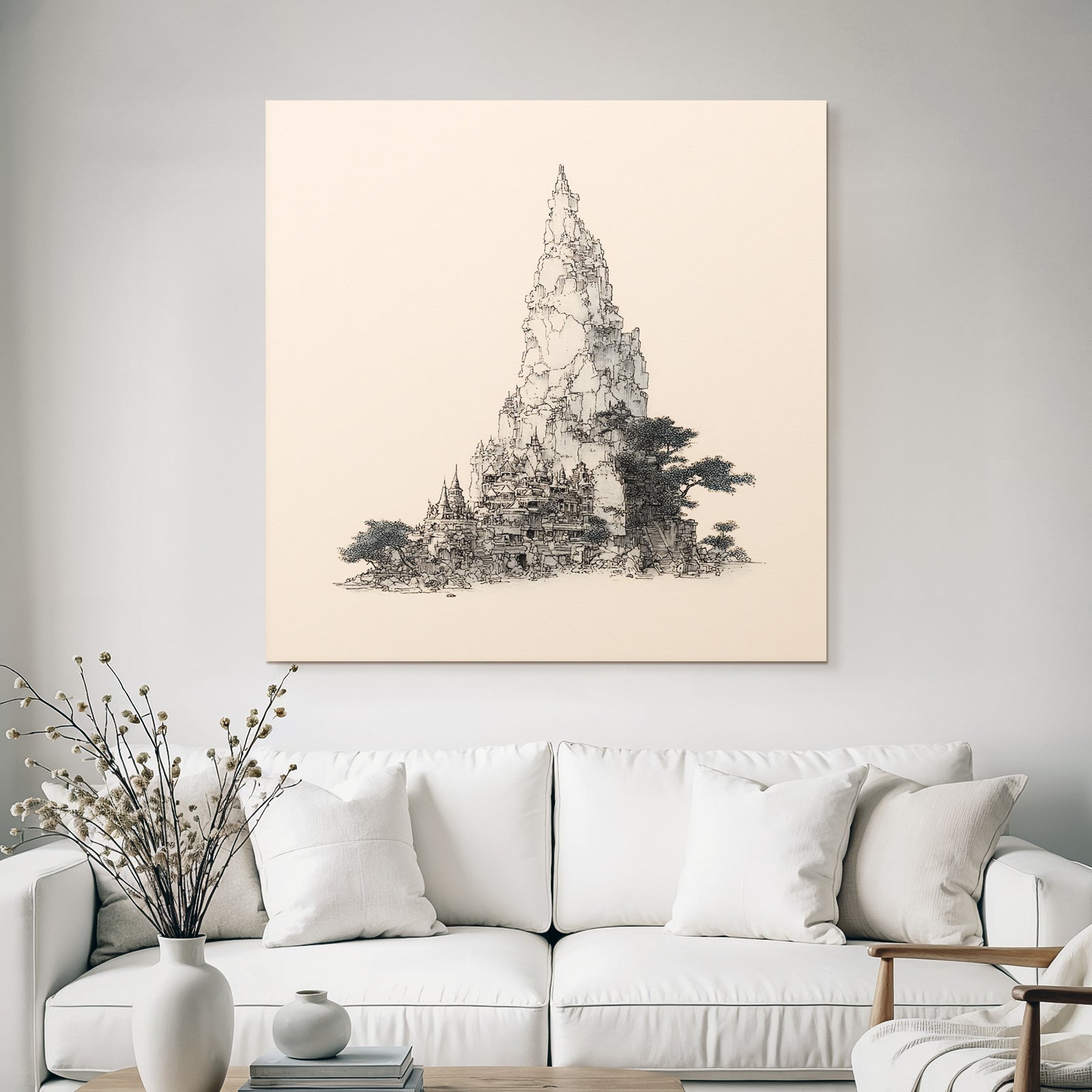 Intrikate Architektur In Mythischer Landschaft