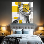 Katzenkunst Geometrisch Vibrant Gelb Stilisiert