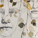 Künstlerische Darstellung Gesichter Mit Blättern Und Botanischen Elementen | Illustration und Zeichnung | Kunstgattungen