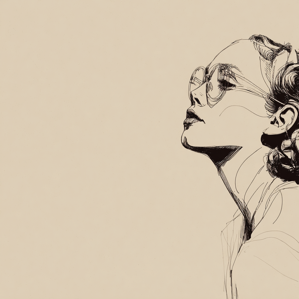 Künstlerische Skizze Profil Einer Frau Elegante Linien | Illustration und Zeichnung | Kunstgattungen