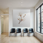 Magnolienblätter Weiße Blumen Mit Gelben Und Braunen Details Illustration