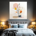Pflanze Mit Bunten Kreisen Modernes Design Dekorativ Kunst