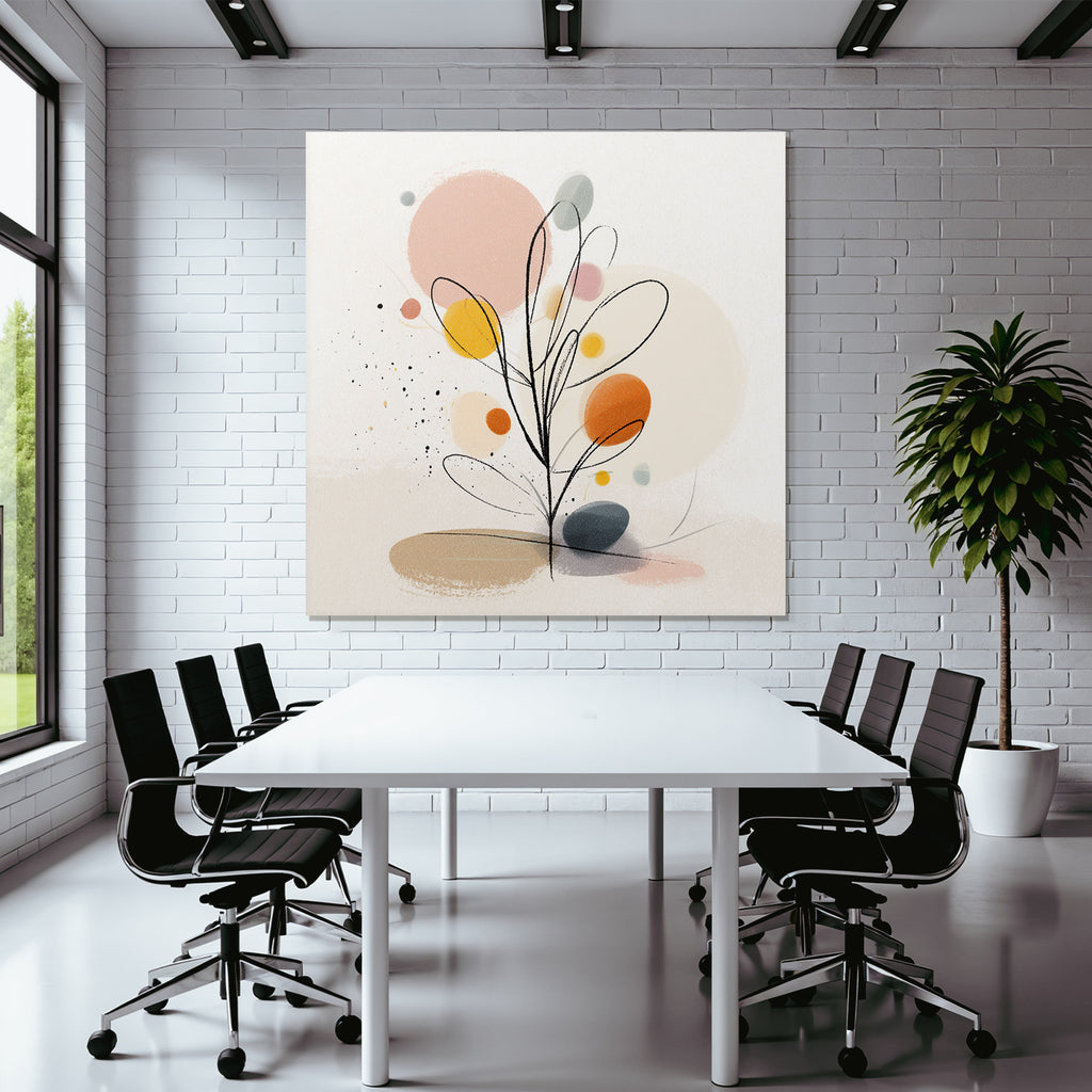 Pflanze Mit Bunten Kreisen Modernes Design Dekorativ Kunst