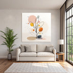 Pflanze Mit Bunten Kreisen Modernes Design Dekorativ Kunst