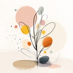Pflanze Mit Bunten Kreisen Modernes Design Dekorativ Kunst | Illustration und Zeichnung | Kunstgattungen