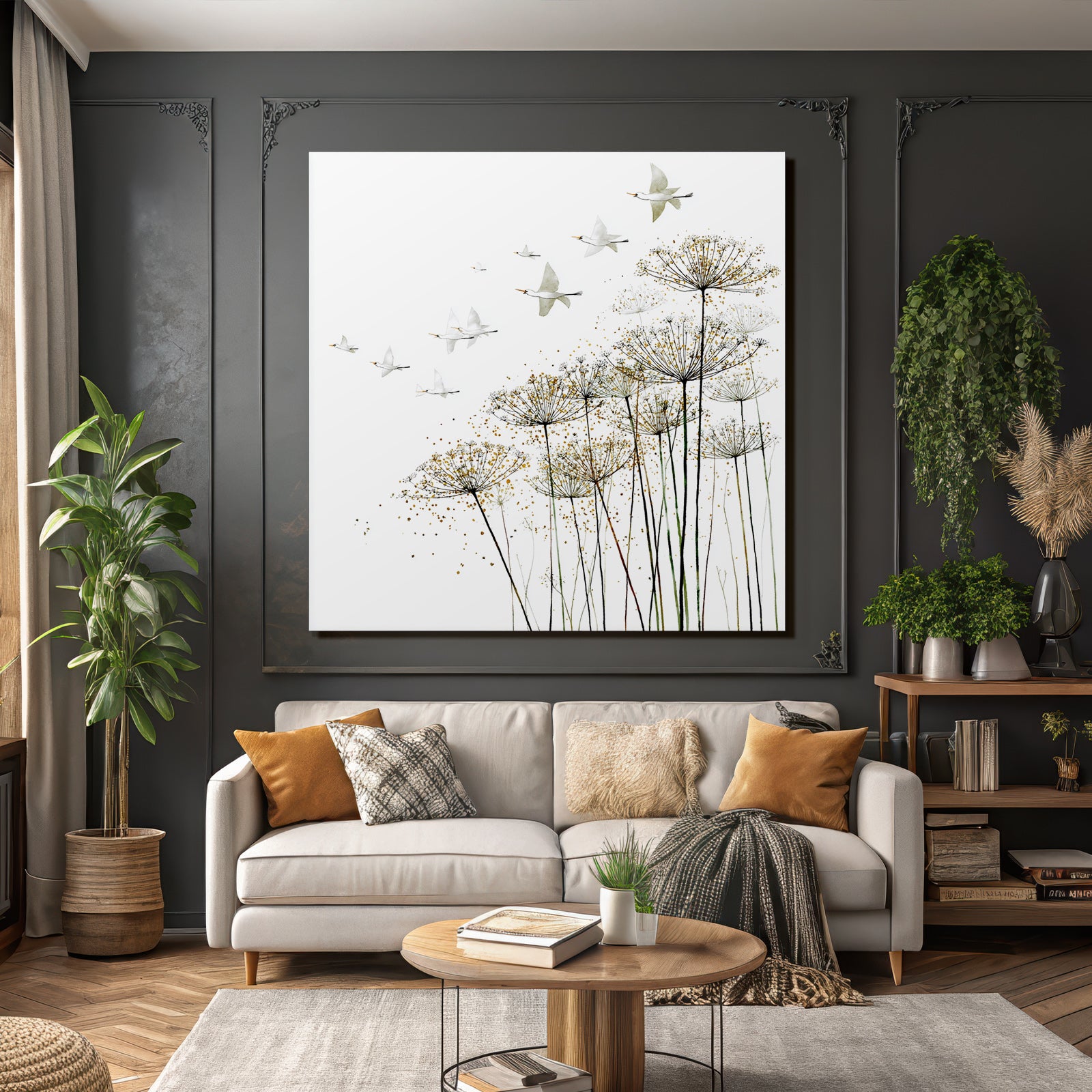 Waßerfarben Blumen Vogel Schwebend Natur Tranquilität Freiheit