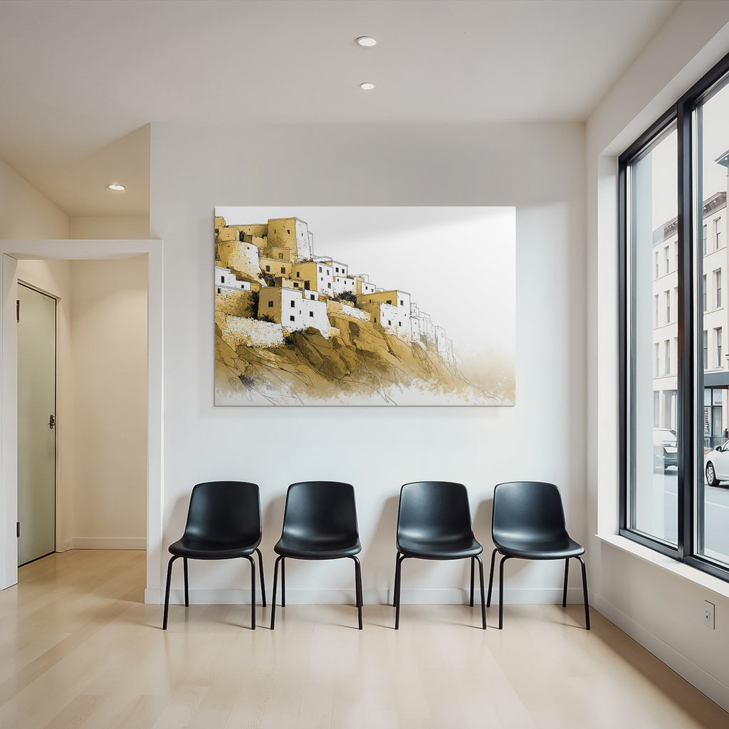 Bergdorf Architektur Skizze Minimalistisch