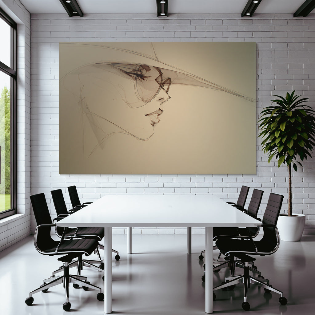 Fraünprofil Sonnenbrille Hut Minimalistisch Elegant